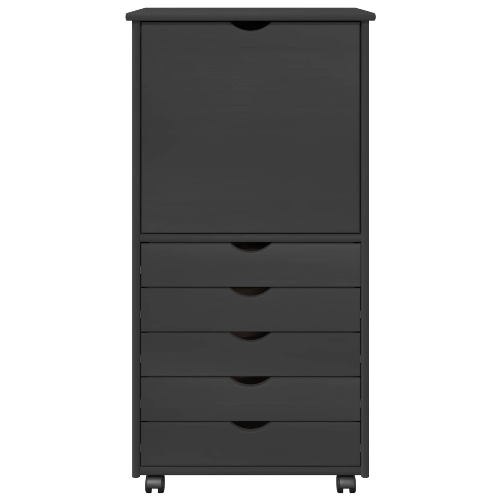 Mobile con Ruote Grigio 53 x 39 x 103 cm Legno di Pino Massello | homemem39