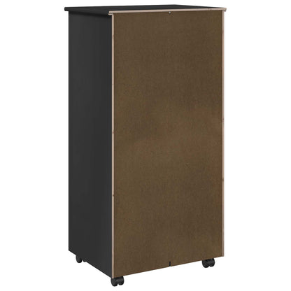 Mobile con Ruote Nero 53 x 39 x 103 cm Legno di Pino Massello | homemem39