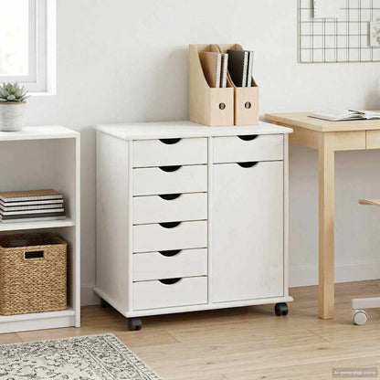 Mobile con Ruote con ruota Bianco 63,5 x 39 x 65,5 cm | homemem39