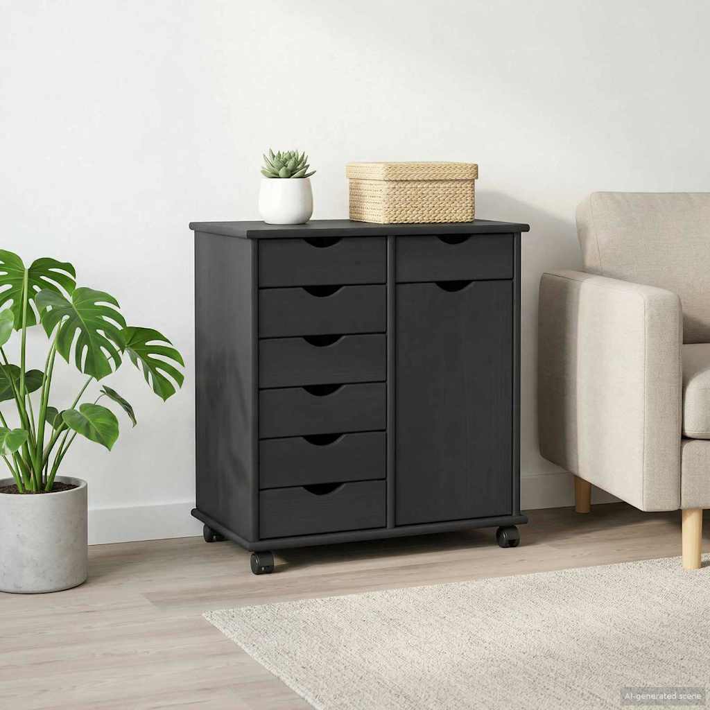 Mobile con Ruote con ruota Grigio 63,5 x 39 x 65,5 cm | homemem39