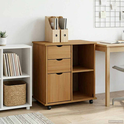 Mobile con Ruote con ruota Marrone miele 63,5 x 39 x 65,5 cm
