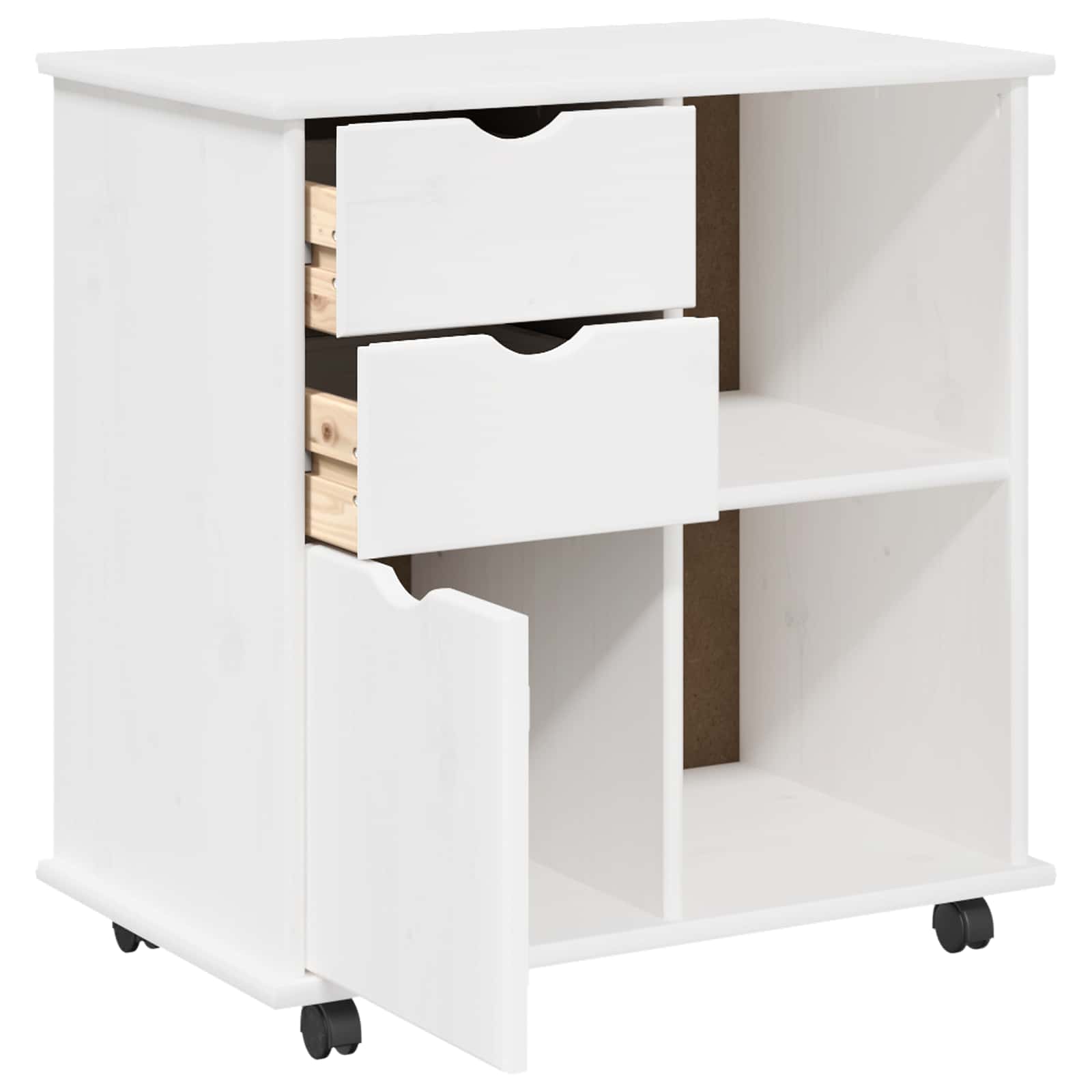 Mobile con Ruote con ruota Bianco 63,5 x 39 x 65,5 cm | homemem39