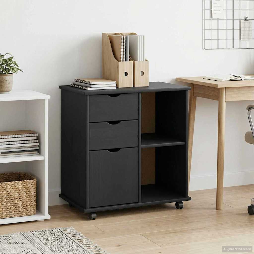 Mobile con Ruote con ruota Nero 63,5 x 39 x 65,5 cm | homemem39