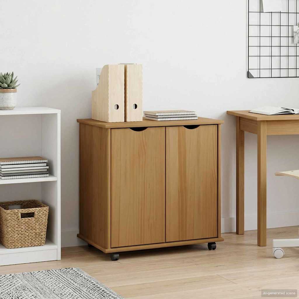 Mobile con Ruote con ruota Marrone miele 100 x 39 x 65,5 cm | homemem39