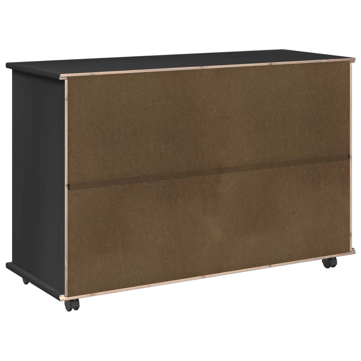 Mobile con Ruote Nero 100 x 39 x 65,5 cm Legno di Pino Massello | homemem39