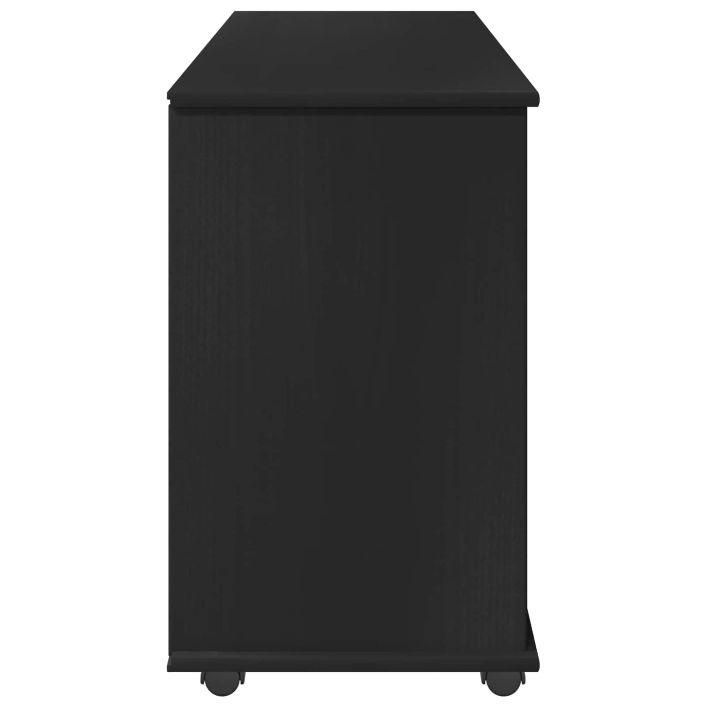Mobile con Ruote Nero 100 x 39 x 65,5 cm Legno di Pino Massello | homemem39