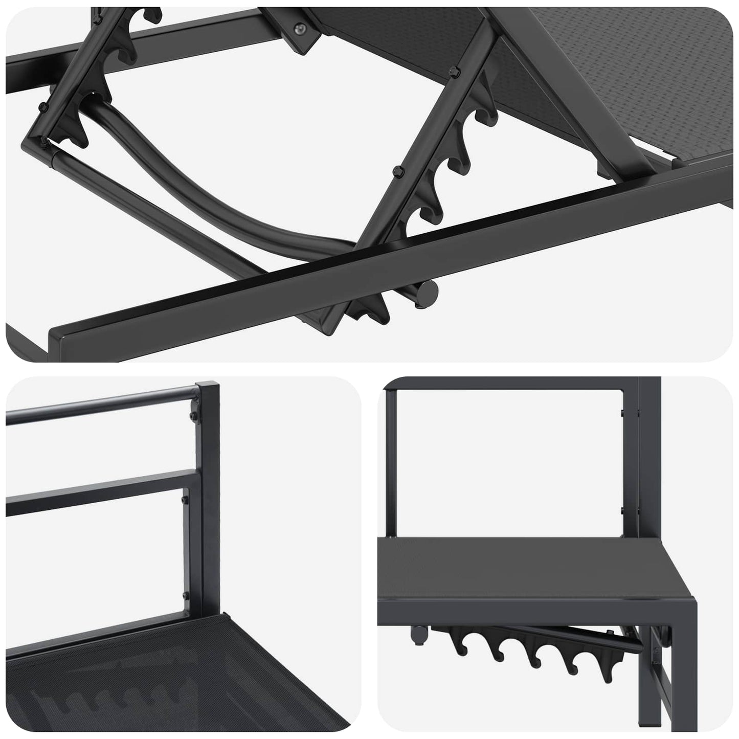 Lettino da sole Nero 200 x 62 x 59,5 cm Textilene | homemem39