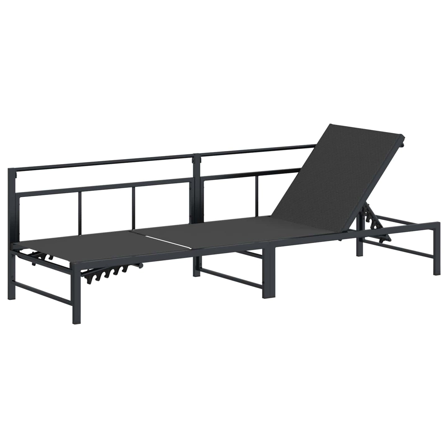 Lettino da sole Nero 200 x 62 x 59,5 cm Textilene