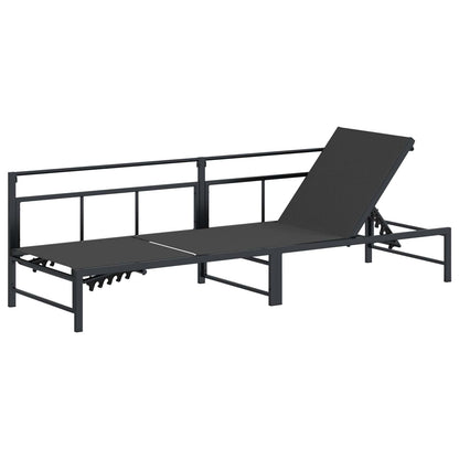 Lettino da sole Nero 200 x 62 x 59,5 cm Textilene