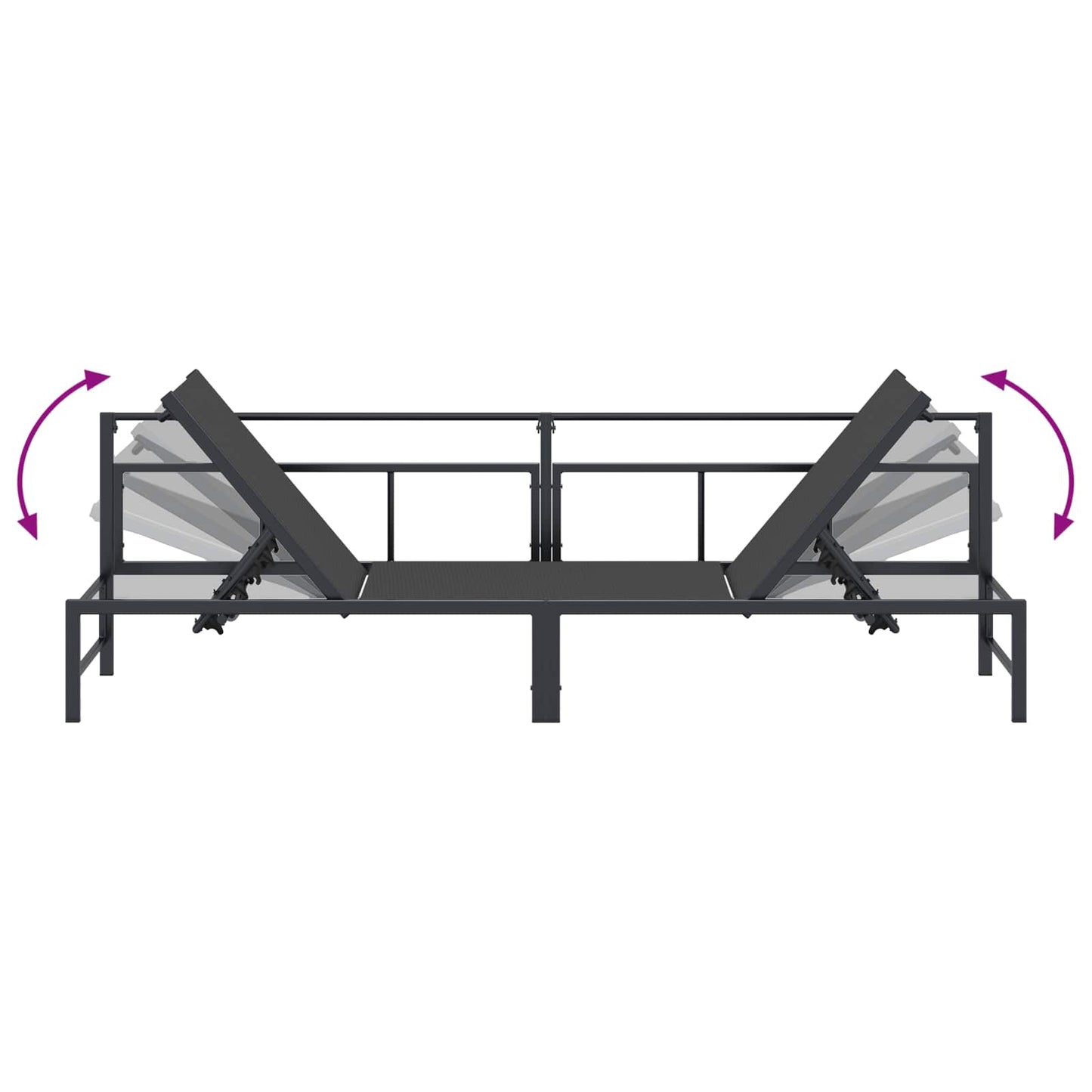 Lettino da sole Nero 200 x 62 x 59,5 cm Textilene