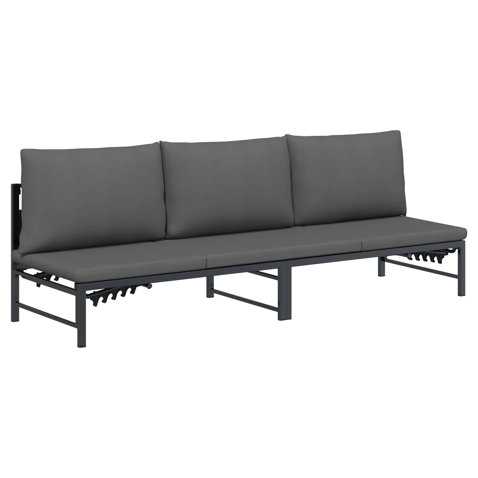 Lettino Sole per 3 Persone Nero 200 x 62 x 59,5 cm Textilene | homemem39