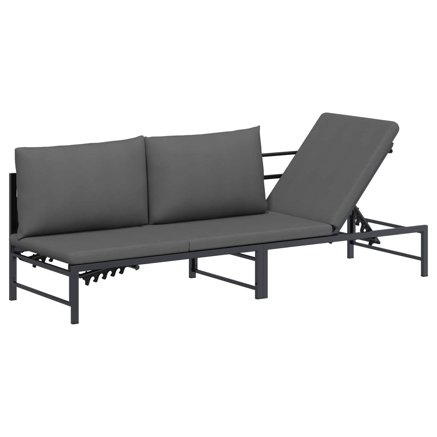 Lettino Sole per 3 Persone Nero 200 x 62 x 59,5 cm Textilene | homemem39
