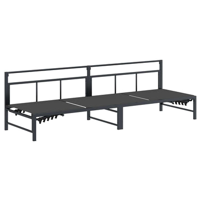 Lettino Sole per 3 Persone Nero 200 x 62 x 59,5 cm Textilene | homemem39
