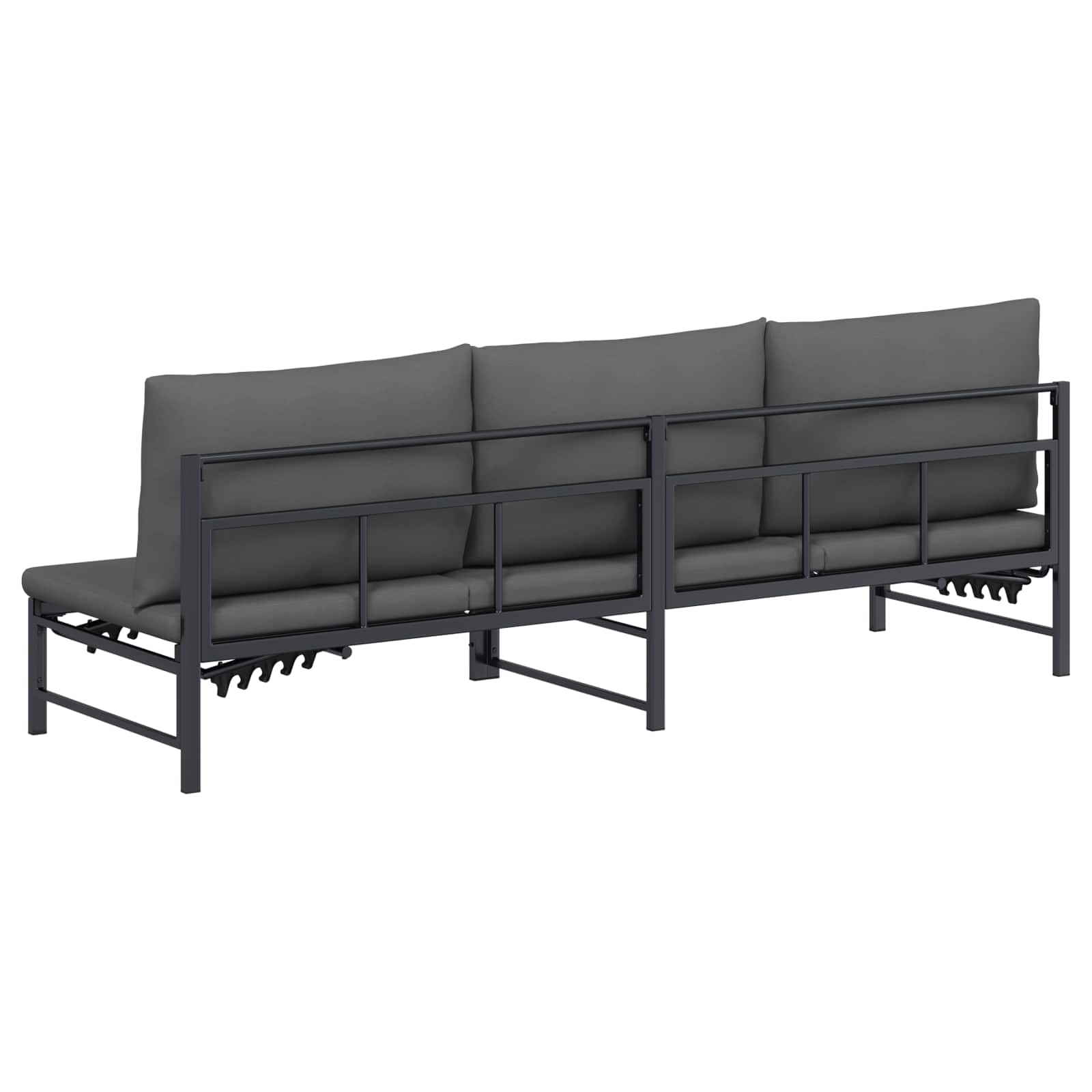 Lettino Sole per 3 Persone Nero 200 x 62 x 59,5 cm Textilene | homemem39
