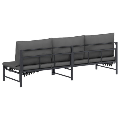 Lettino Sole per 3 Persone Nero 200 x 62 x 59,5 cm Textilene | homemem39