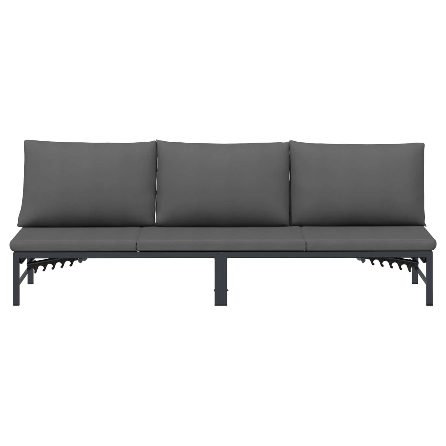 Lettino Sole per 3 Persone Nero 200 x 62 x 59,5 cm Textilene | homemem39