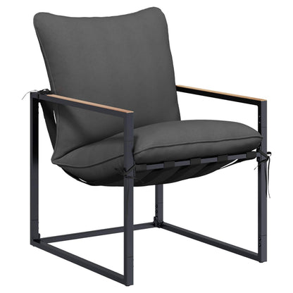 Set Divano da Giardino 3 pcs Nero e antracite Acciaio | homemem39