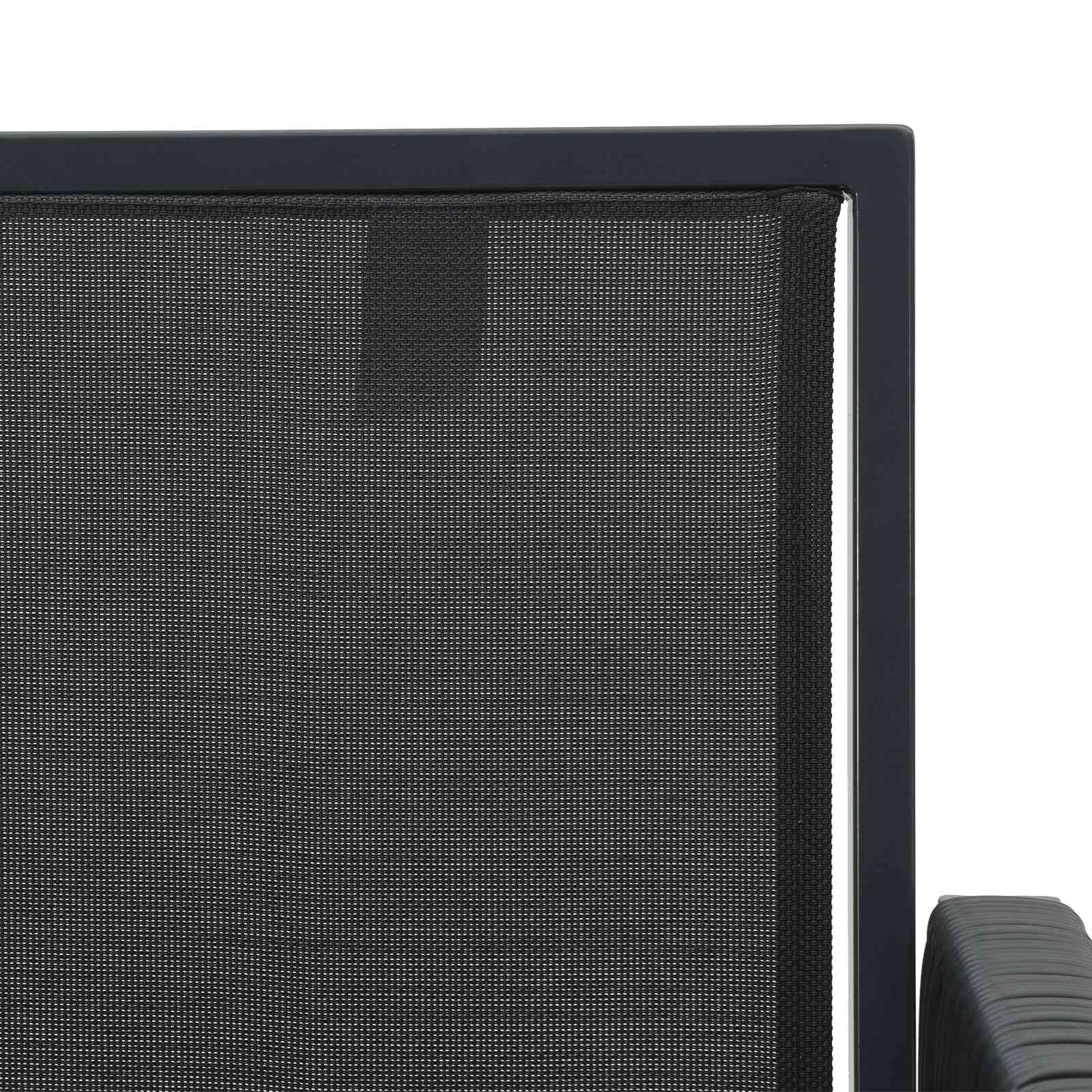 Sedie da giardino 6 pcs Nero e Grigio scuro polyrattan | homemem39