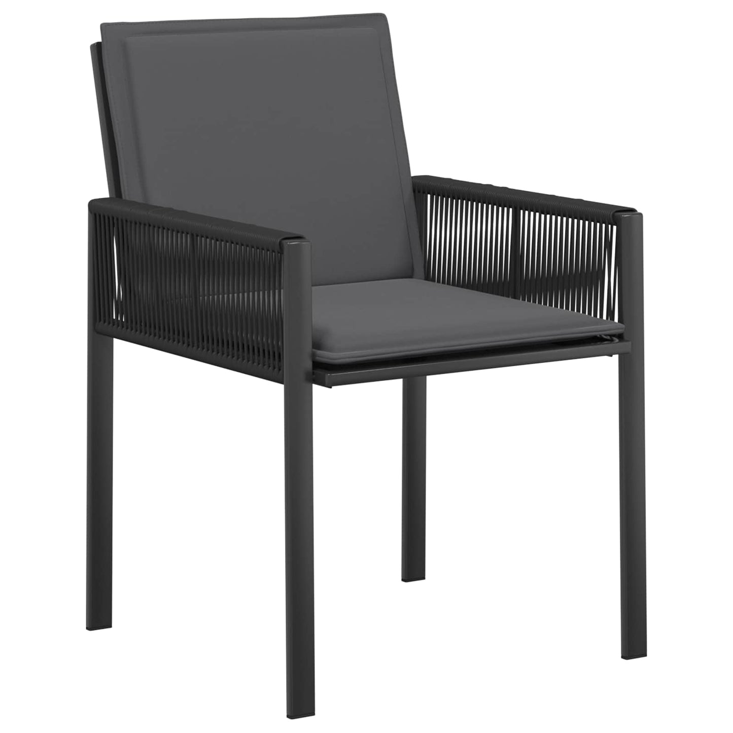 Sedie da giardino 6 pcs Nero e Grigio scuro polyrattan | homemem39