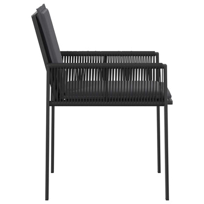 Sedie da giardino 6 pcs Nero e Grigio scuro polyrattan | homemem39