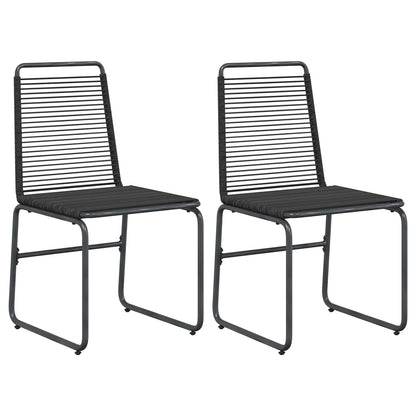 Sedie da giardino 2 pcs Nero 48 x 55 x 89,5 cm Rattan