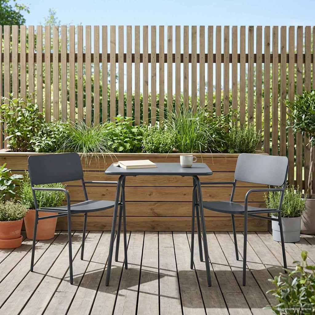 Sedie da giardino 2 pcs Antracite 51 x 55 x 81 cm Acciaio