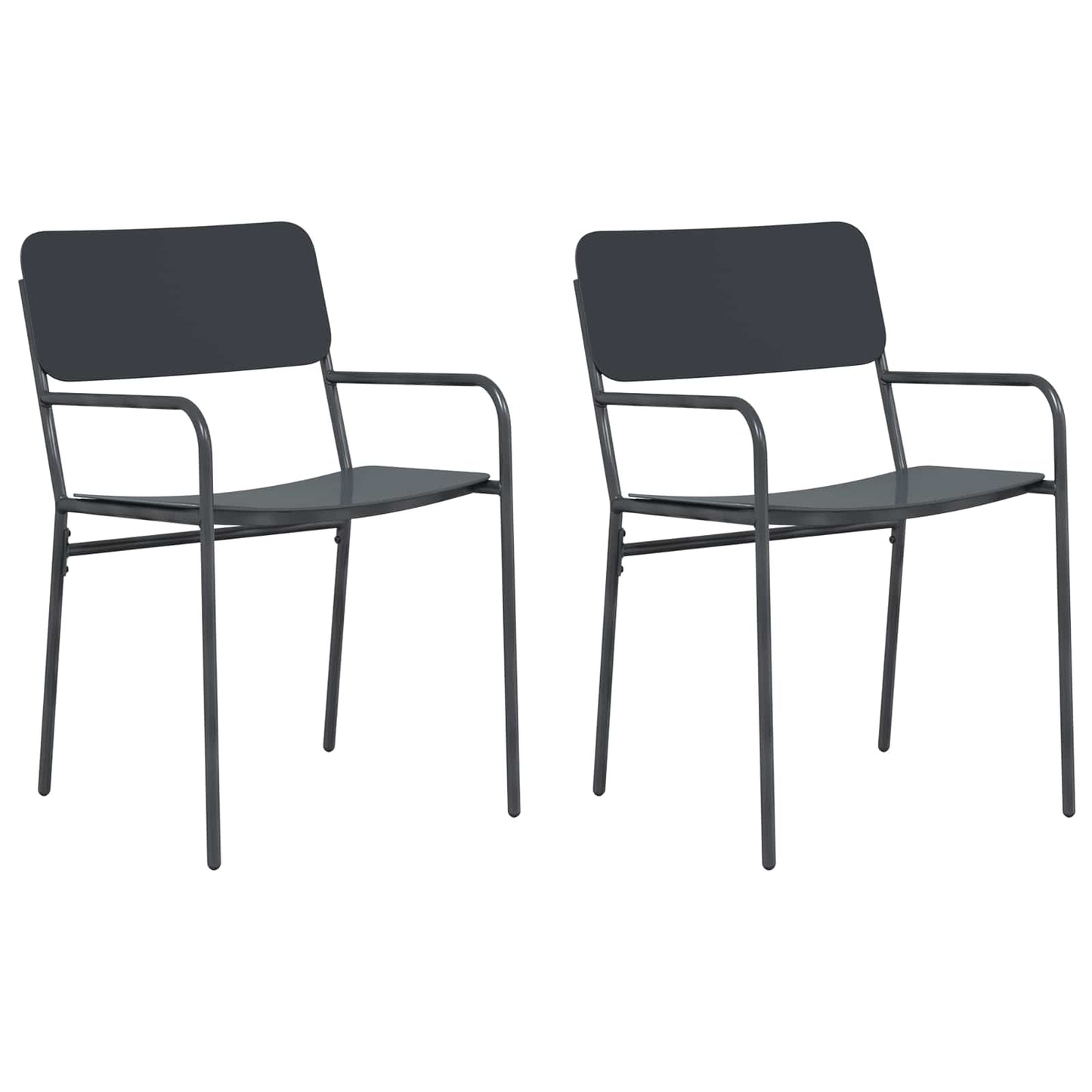 Sedie da giardino 2 pcs Antracite 51 x 55 x 81 cm Acciaio | homemem39