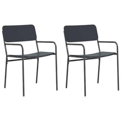 Sedie da giardino 2 pcs Antracite 51 x 55 x 81 cm Acciaio