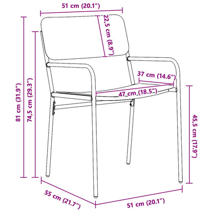 Sedie da giardino 2 pcs Antracite 51 x 55 x 81 cm Acciaio | homemem39