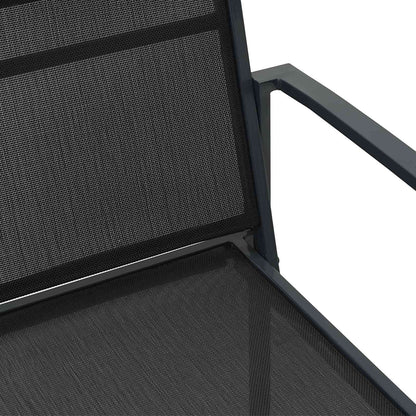 Sedie da giardino 2 pcs Nero e antracite 53,5 x 59 x 77 cm | homemem39
