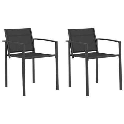 Sedie da giardino 2 pcs Nero e antracite 53,5 x 59 x 77 cm | homemem39