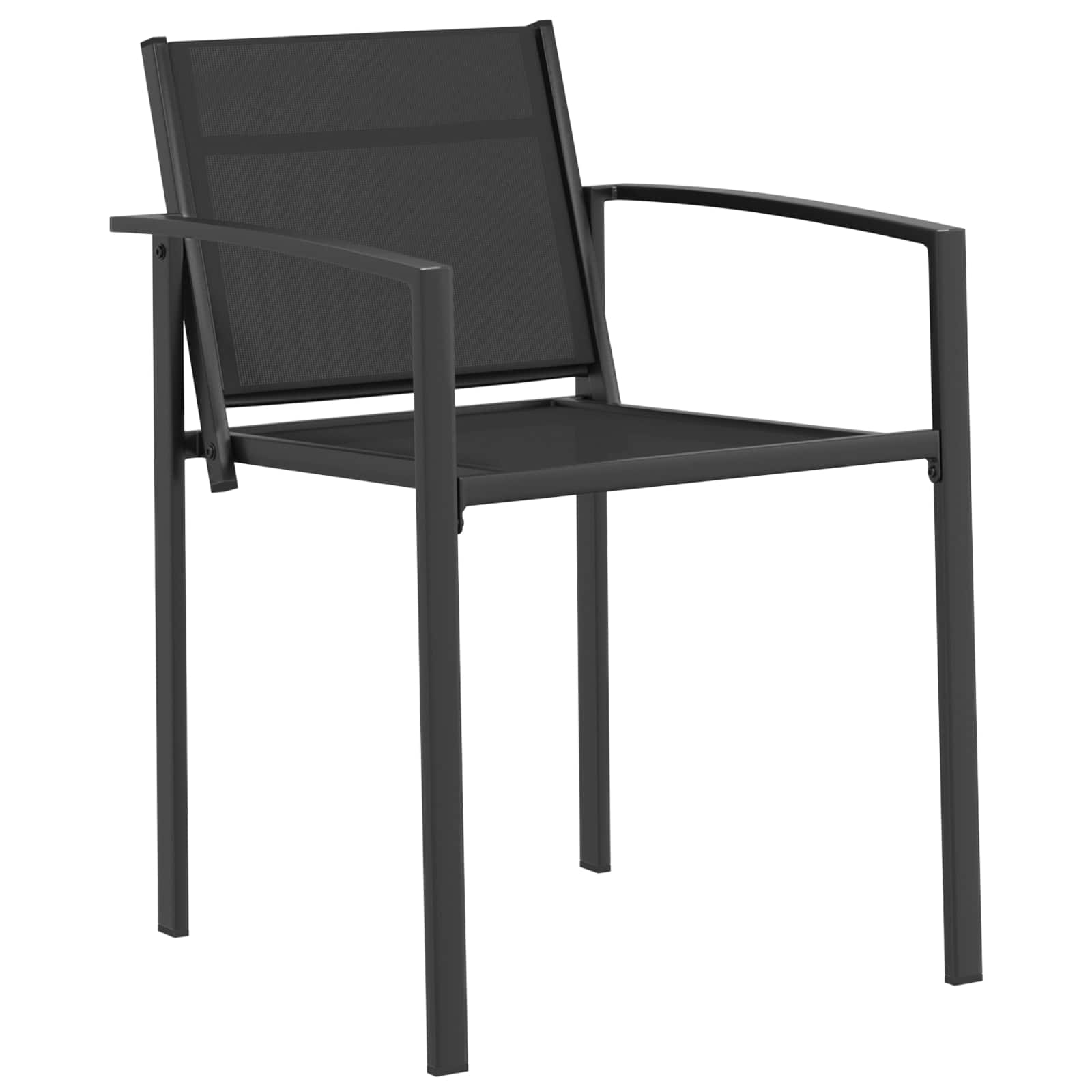 Sedie da giardino 2 pcs Nero e antracite 53,5 x 59 x 77 cm | homemem39