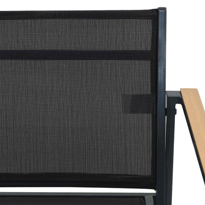 Sedie da giardino 2 pcs Nero e antracite 53,5 x 59 x 77 cm