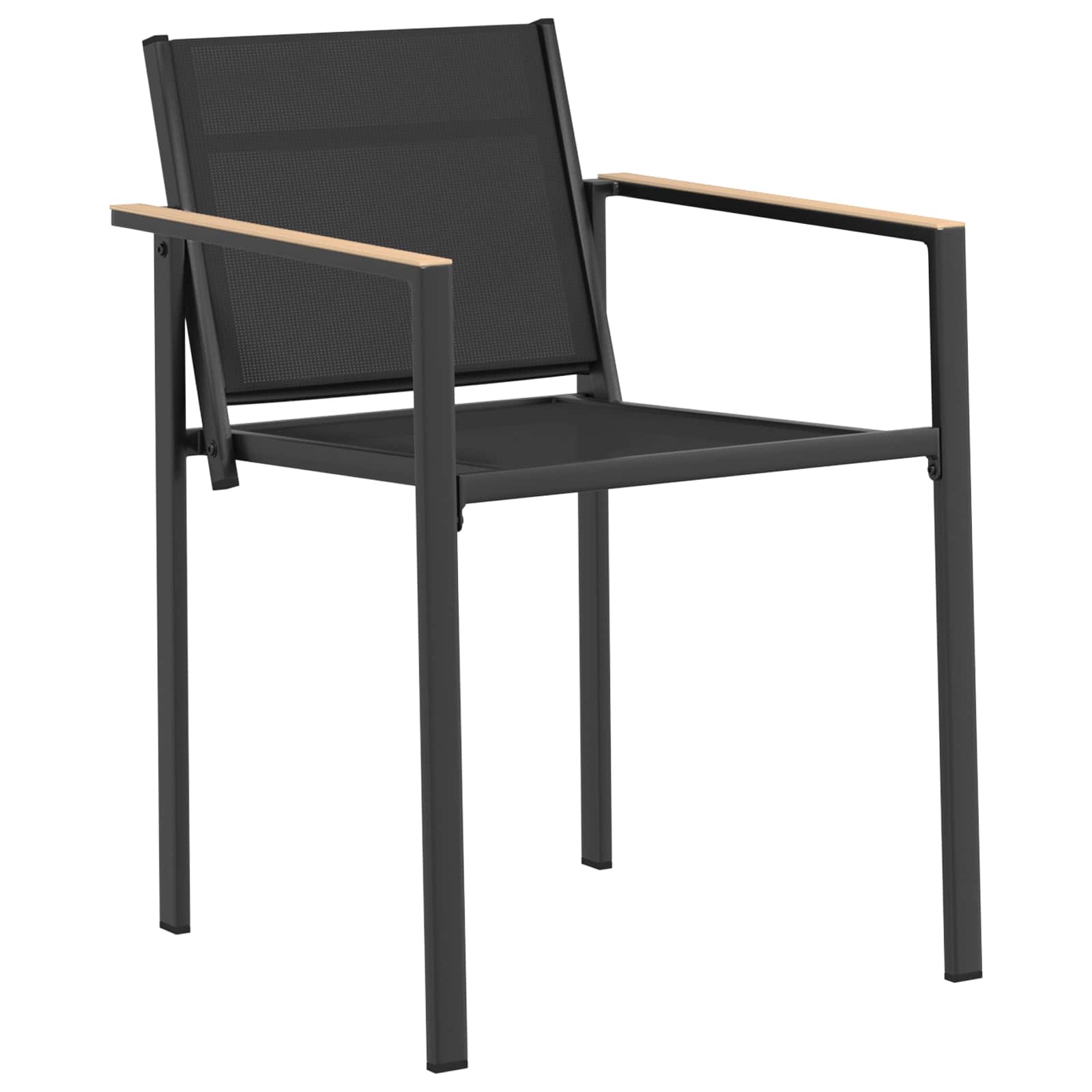 Sedie da giardino 2 pcs Nero e antracite 53,5 x 59 x 77 cm | homemem39