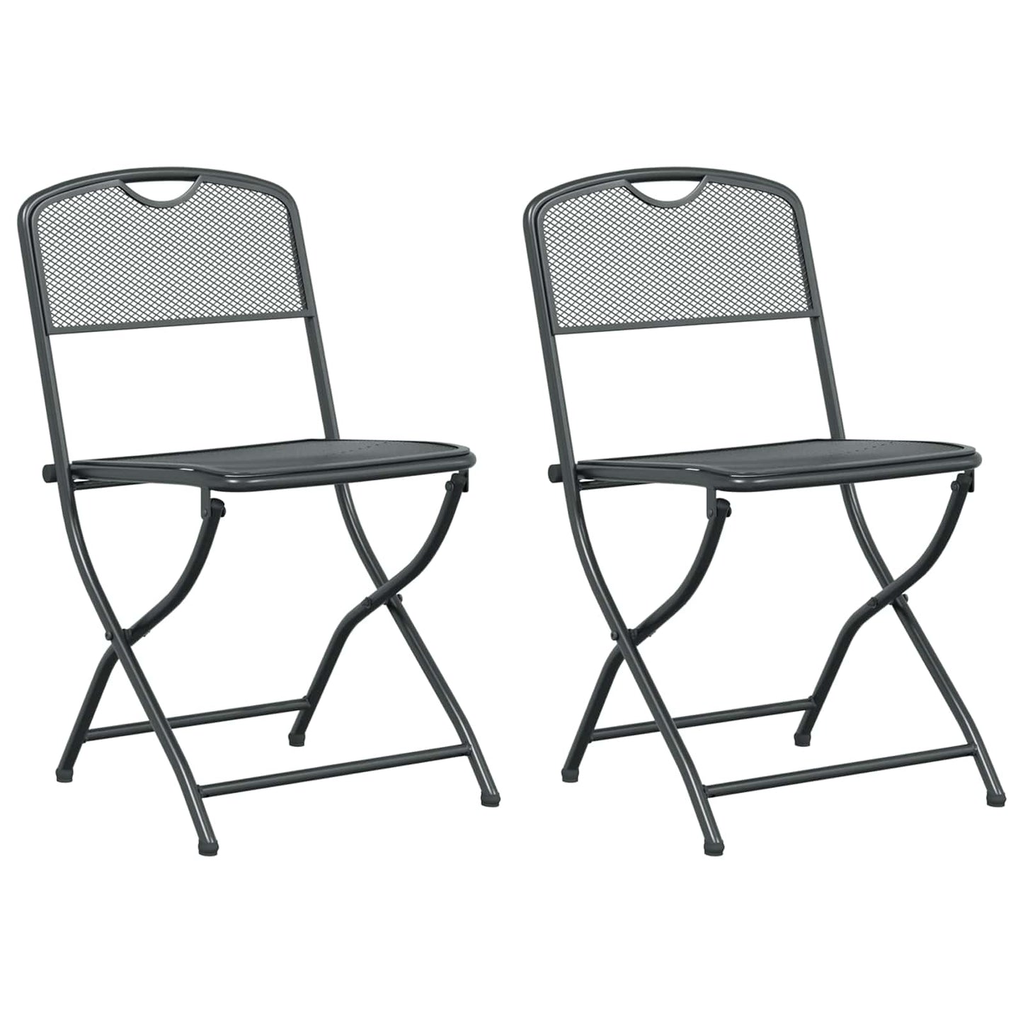 Sedie da giardino 2 pcs Antracite 52,5 x 46 x 82 cm Ferro | homemem39