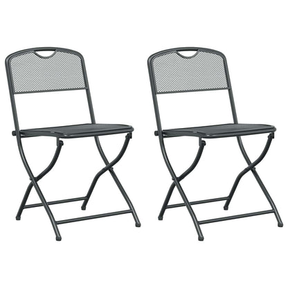 Sedie da giardino 2 pcs Antracite 52,5 x 46 x 82 cm Ferro | homemem39