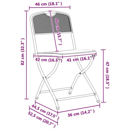 Sedie da giardino 2 pcs Antracite 52,5 x 46 x 82 cm Ferro | homemem39
