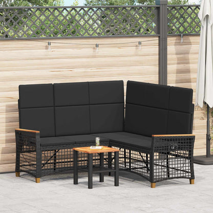 Set di Divani Recliner da Giardino Nero 164 x 164 x 112 cm | homemem39