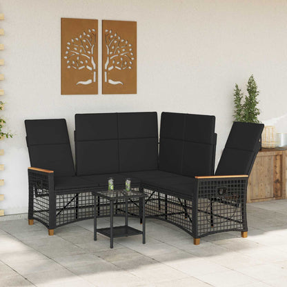 Set di Divani Recliner da Giardino Nero 164 x 164 x 112 cm | homemem39