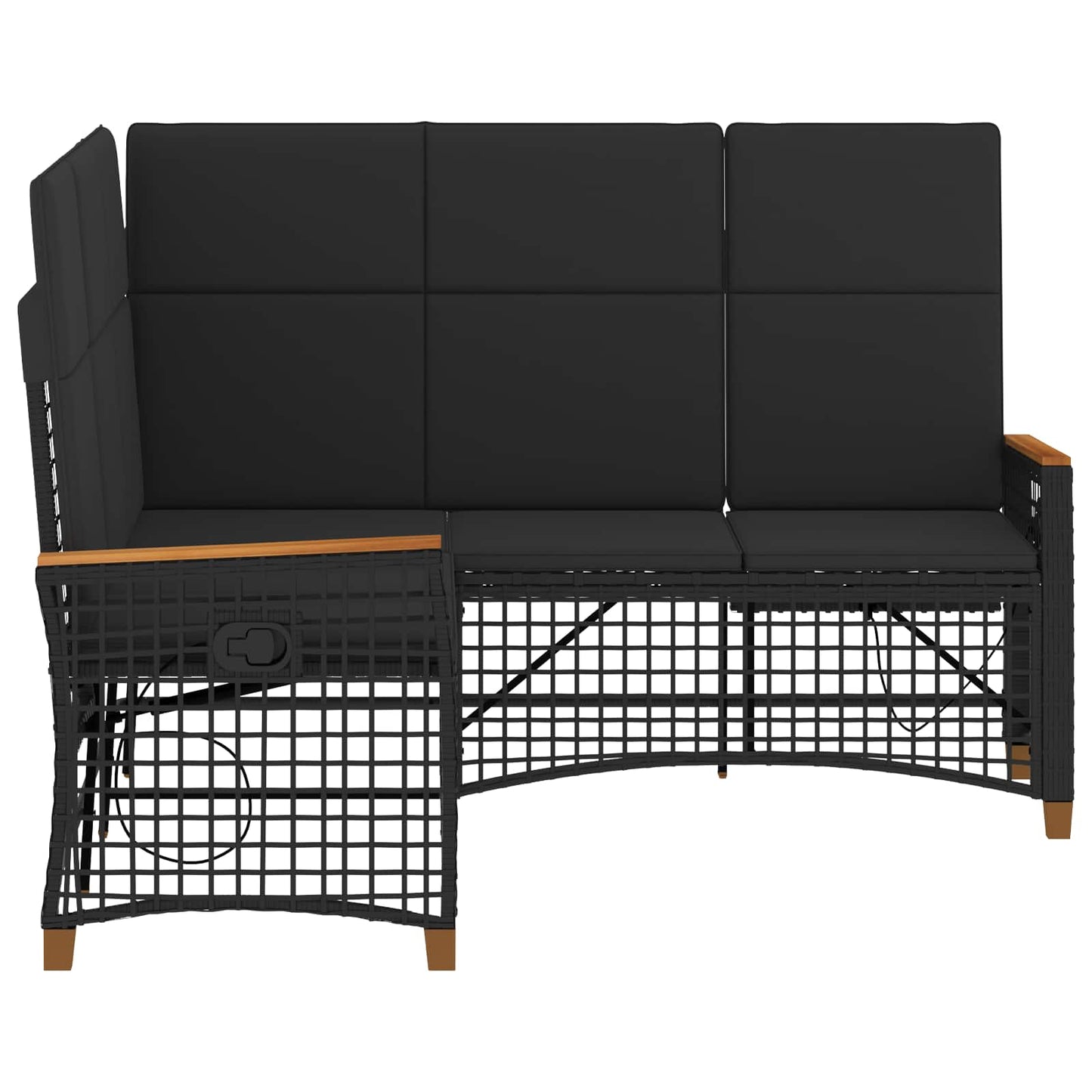 Set di Divani Recliner da Giardino Nero 164 x 164 x 112 cm | homemem39