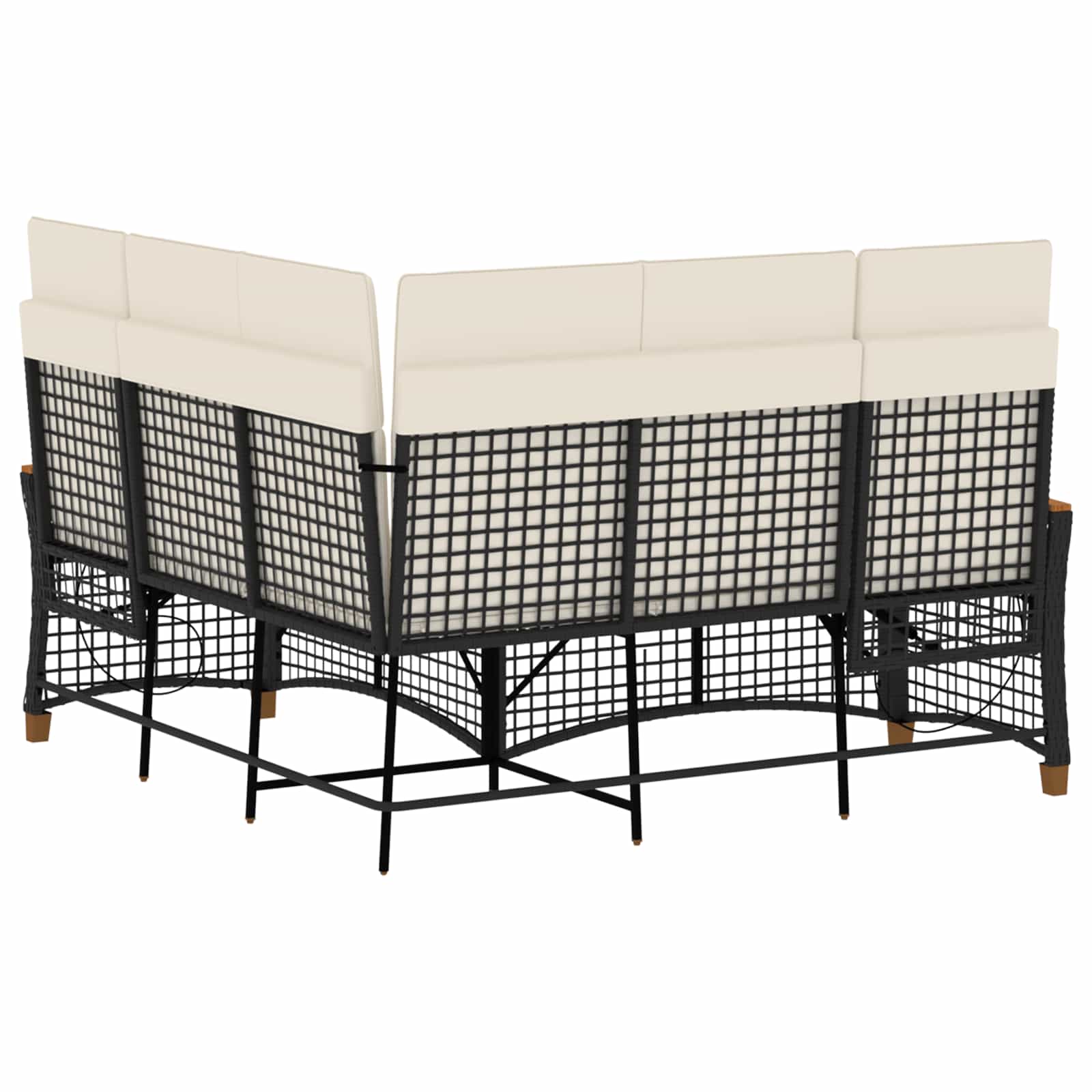 Set di Divani Recliner da Giardino Nero e Bianco Crema | homemem39