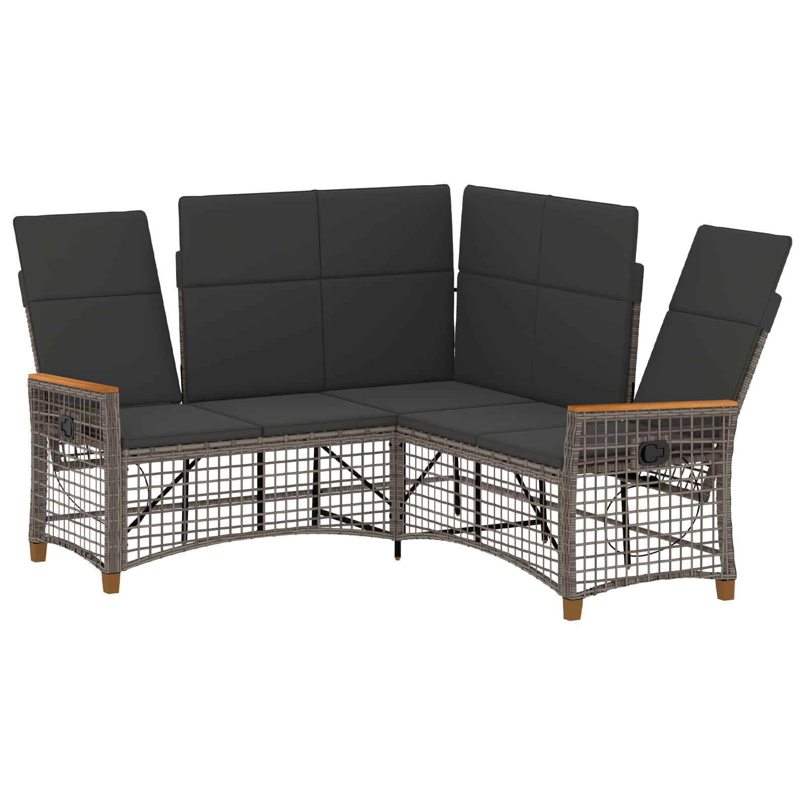 Set di Divani Recliner da Giardino Grigio e Grigio Scuro | homemem39
