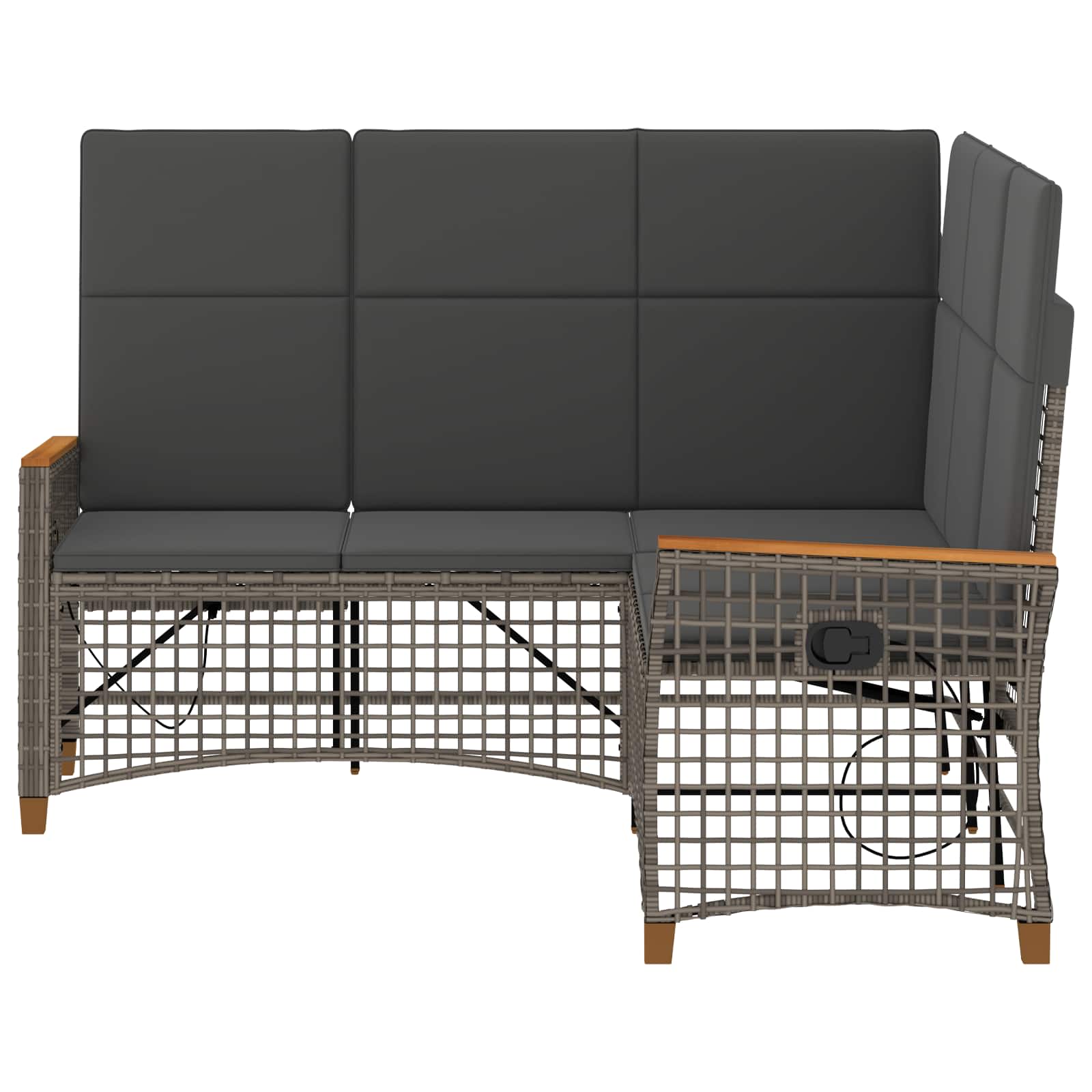 Set di Divani Recliner da Giardino Grigio e Grigio Scuro | homemem39