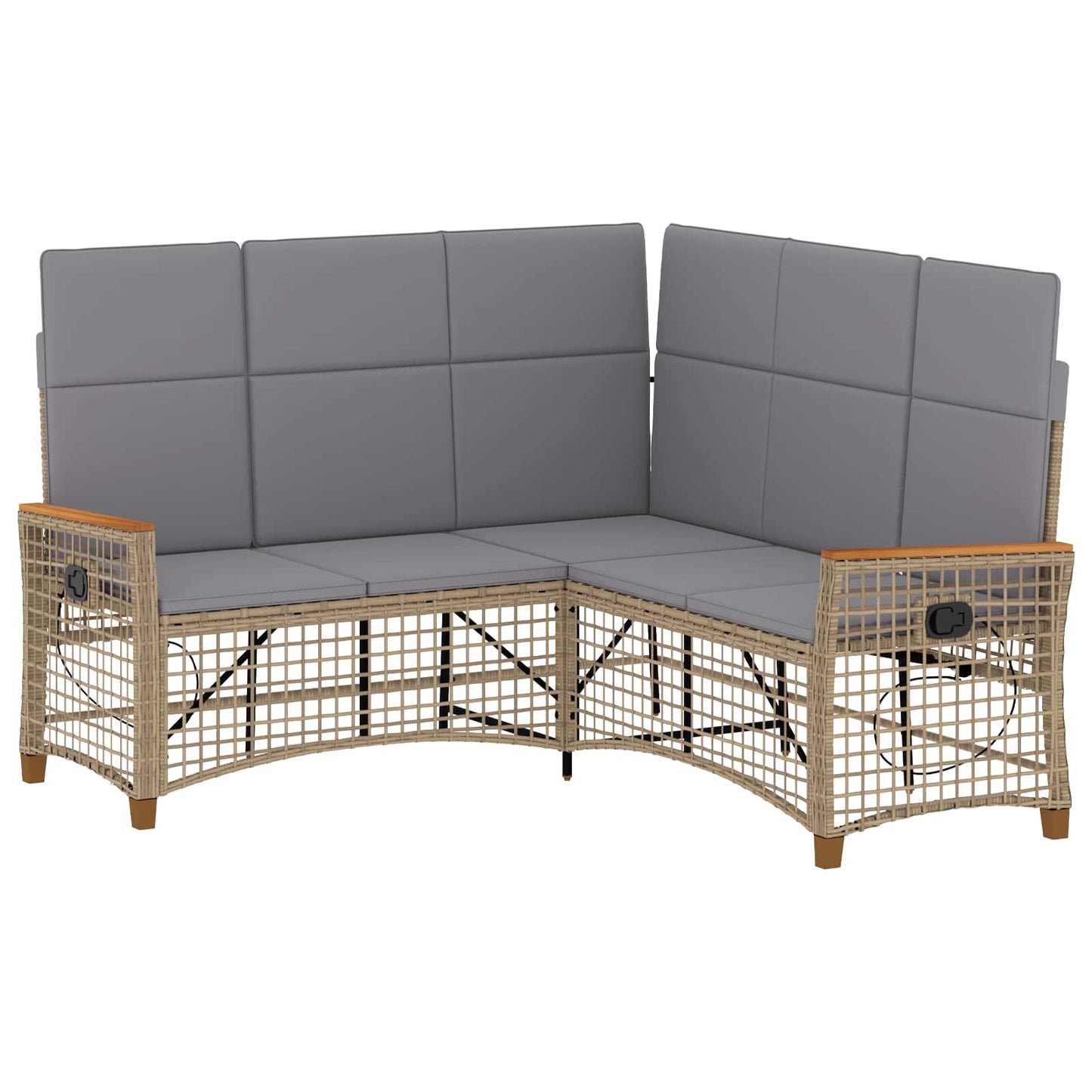 Set di Divani Recliner da Giardino Beige e Grigio Chiaro | homemem39