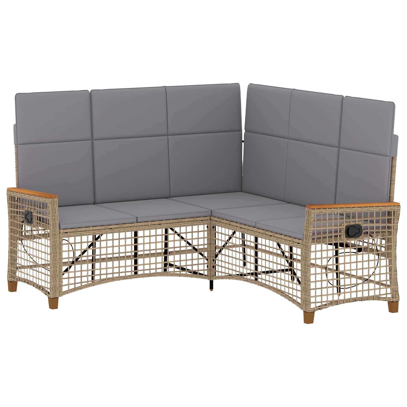 Set di Divani Recliner da Giardino Beige e Grigio Chiaro | homemem39