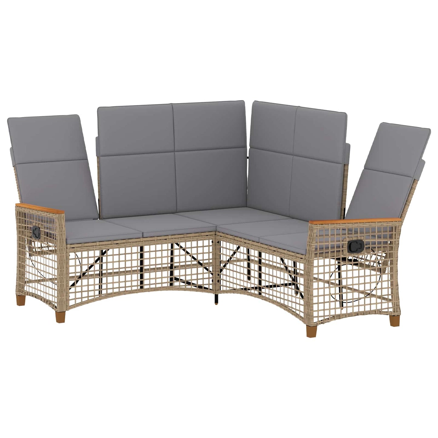 Set di Divani Recliner da Giardino Beige e Grigio Chiaro | homemem39