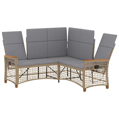 Set di Divani Recliner da Giardino Beige e Grigio Chiaro | homemem39