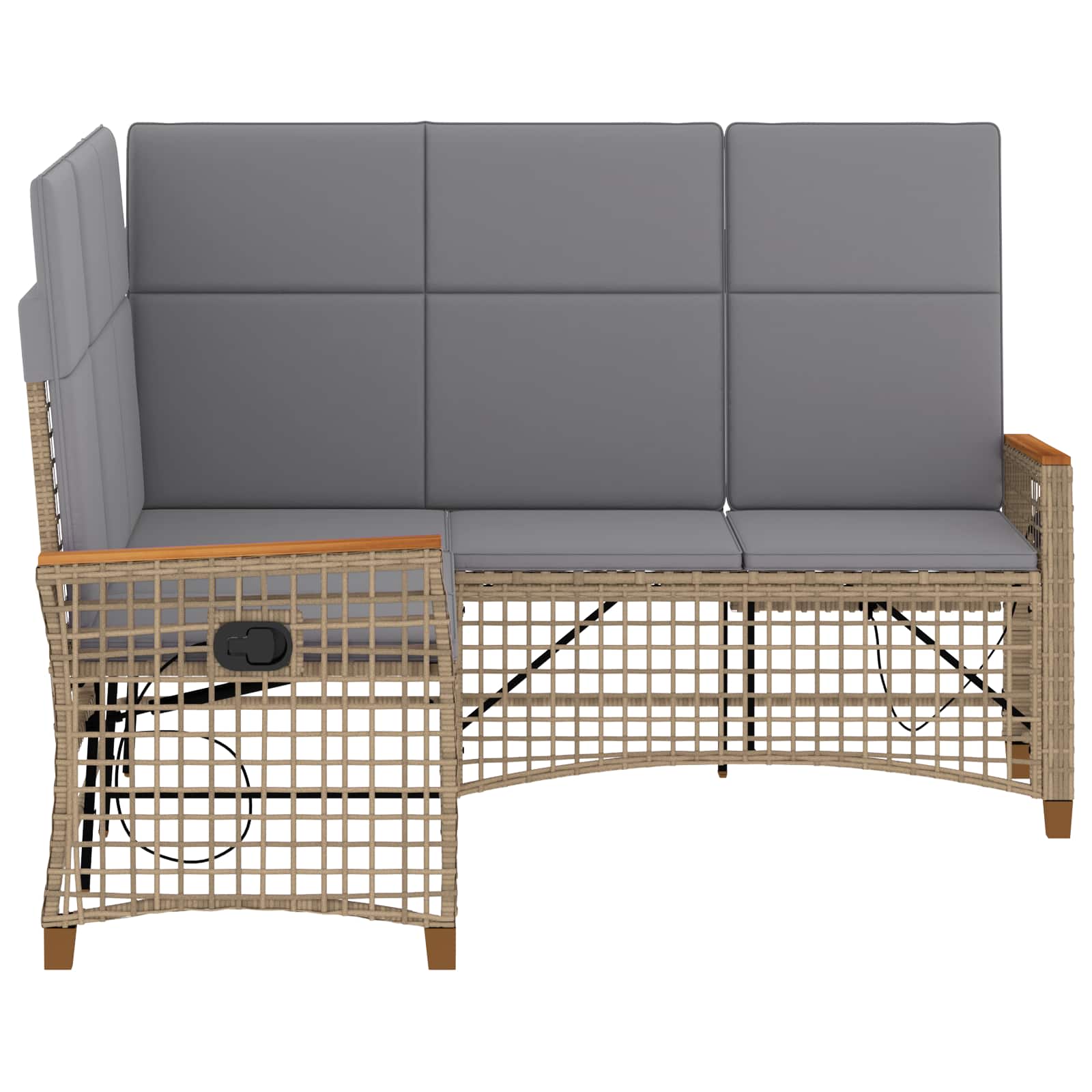 Set di Divani Recliner da Giardino Beige e Grigio Chiaro | homemem39
