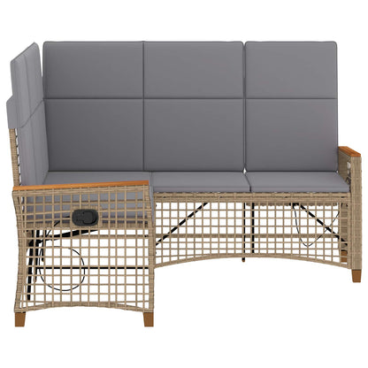 Set di Divani Recliner da Giardino Beige e Grigio Chiaro | homemem39