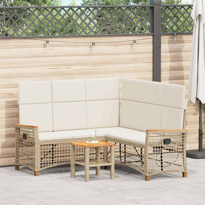 Set di Divani Recliner da Giardino Beige e Bianco Crema | homemem39